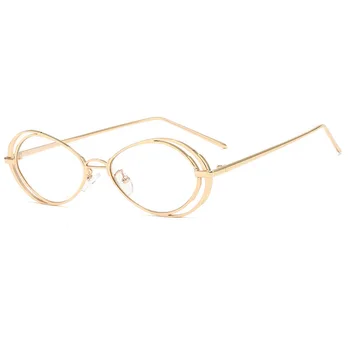 Vintage Oval Mic ochelari de Soare Femei Retro Punk Ochelari de Soare Barbati Steampunk Ochelari Nuanțe Metalice Oculos Unisex Ochelari de UV400