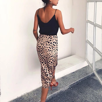 Fusta cu imprimeu de Leopard femei a-Line fusta cu talie inalta sălbatice midi fuste femei lucrurile sexy fuste lungi de Vara 2020