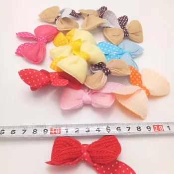 50pcs/lot croșetat bowknot căptușit aplicatiile bowknot patch-uri 6.3x4.5cm pentru clipuri Mix 7 culori Patch-uri Decorative