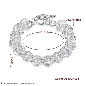 AGLOVER Argint 925 8 Inch Brățară Rafinat Multi-bucla PENTRU Brățară Femeie Moda Bijuterii de Nunta Cadou