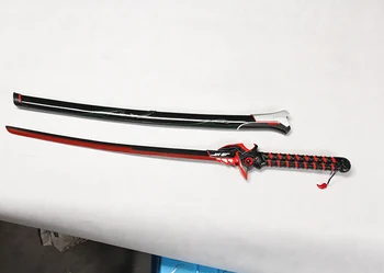 Pentru joc OW Genji sabia Anime cosplay săbii de oțel carbon rosu lama katana samurai recuzită ascuțite gata de aprovizionare/