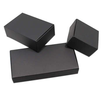 100 de Bucăți Negre de Hârtie Kraft Cutie de Cadou pentru Bijuterii de Nunta Pachetul de Nunta Ambarcațiuni Mici de Carton Cutii de Bijuterii Ambalaje