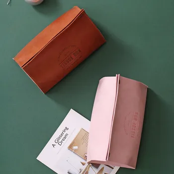 Nordic din Piele PU Țesut Box-Office Prosop de Hârtie Sac de Depozitare Cosmetice Organizator Geanta Modern Decor Acasă Masa de Țesut Cutie