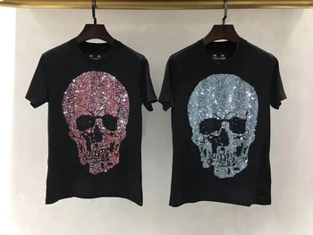 PP Sac de Ambalare!Mens T Shirt Designer Bărbați Mâneci Scurte Tricou Barbati Din Bumbac Top Teuri Vara Stras Multicolor Skull T Shirt