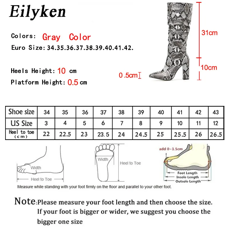 Pentru Eilyken Colorate Piele De Sarpe Cizme Femei Tocuri Groase De La Vițel Cizme A Subliniat Toe Distressed Zip De Pantofi Plisate Nepriceput | Cizme pentru femei / www.primaria-urzicuta.ro